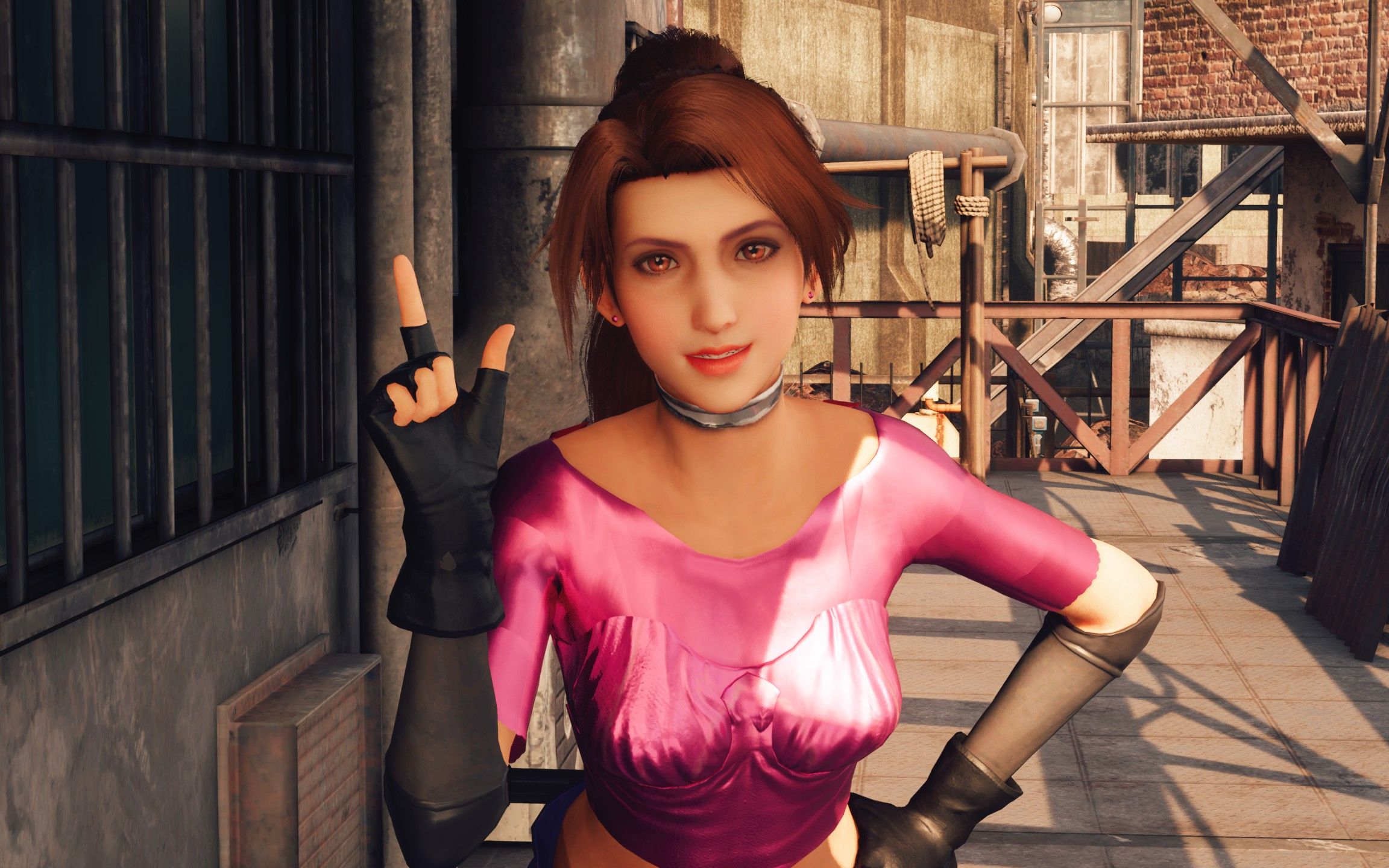 《最终幻想7:重制版》杰西去掉头带粉红色外套mod