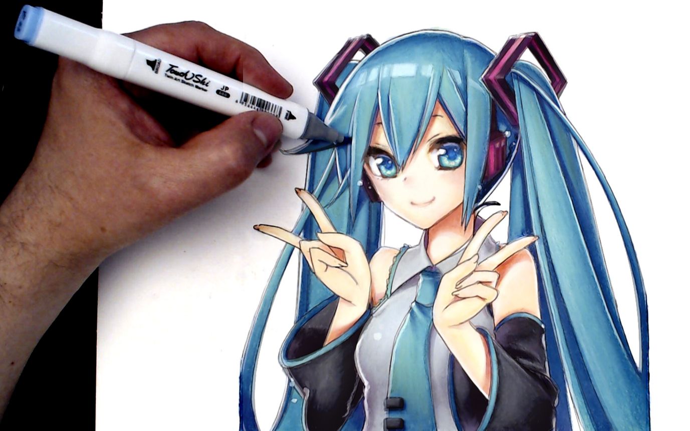 【马克笔临摹】世界第一的公主陛下 | 初音未来