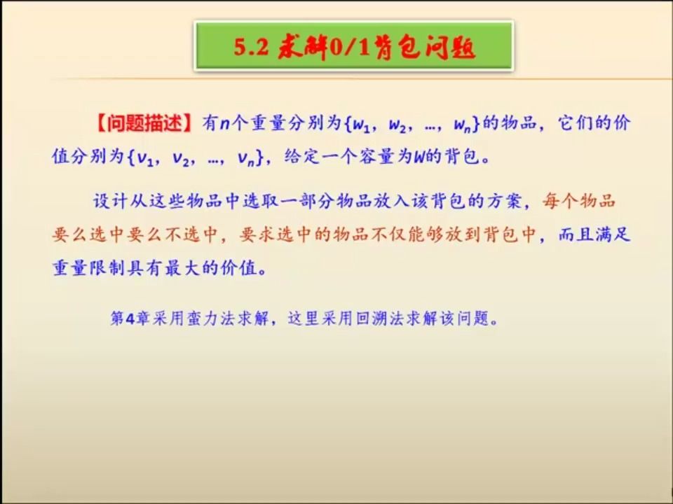 531回溯法——求解0、1背包问题哔哩哔哩bilibili