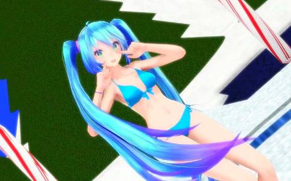 【mmd】可爱泳装-miku【star night snow】