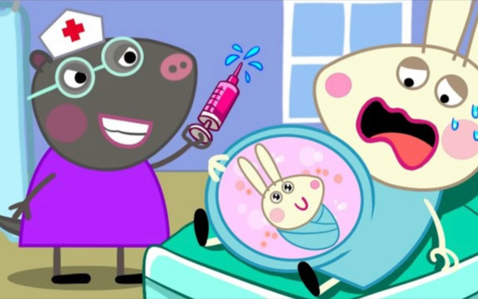 小猪佩奇动画:小兔子瑞贝卡的一天