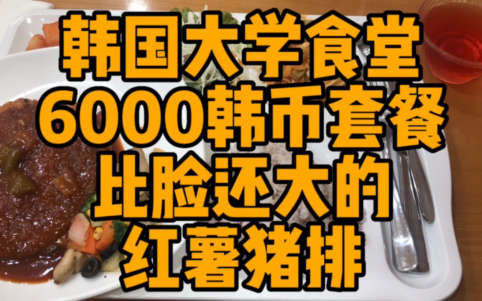 韩国大学食堂|6000韩币套餐,比脸还大的红薯猪排.哔哩哔哩bilibili