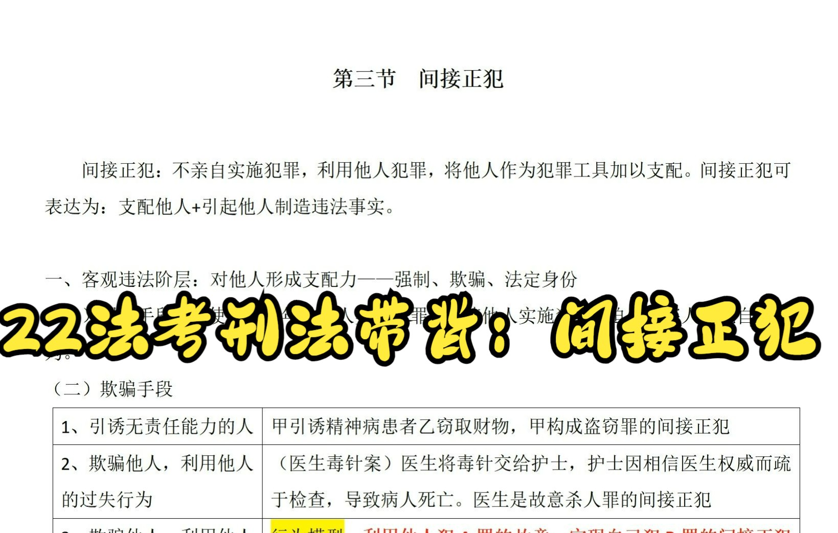 22法考柏浪涛刑法精讲笔记总结带背(三):理解间接正犯【案例模型】哔哩哔哩bilibili