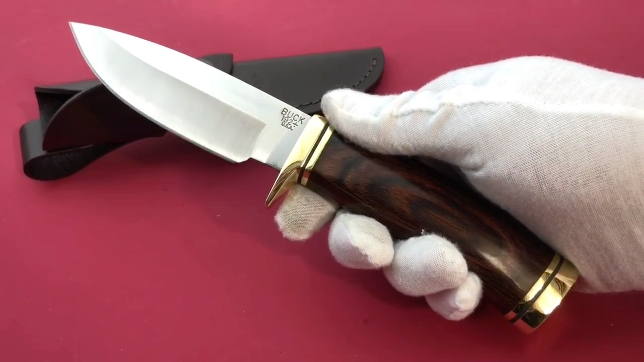 buck knives 美国巴克 0192brs-b 黄檀木柄 缎面猎刀