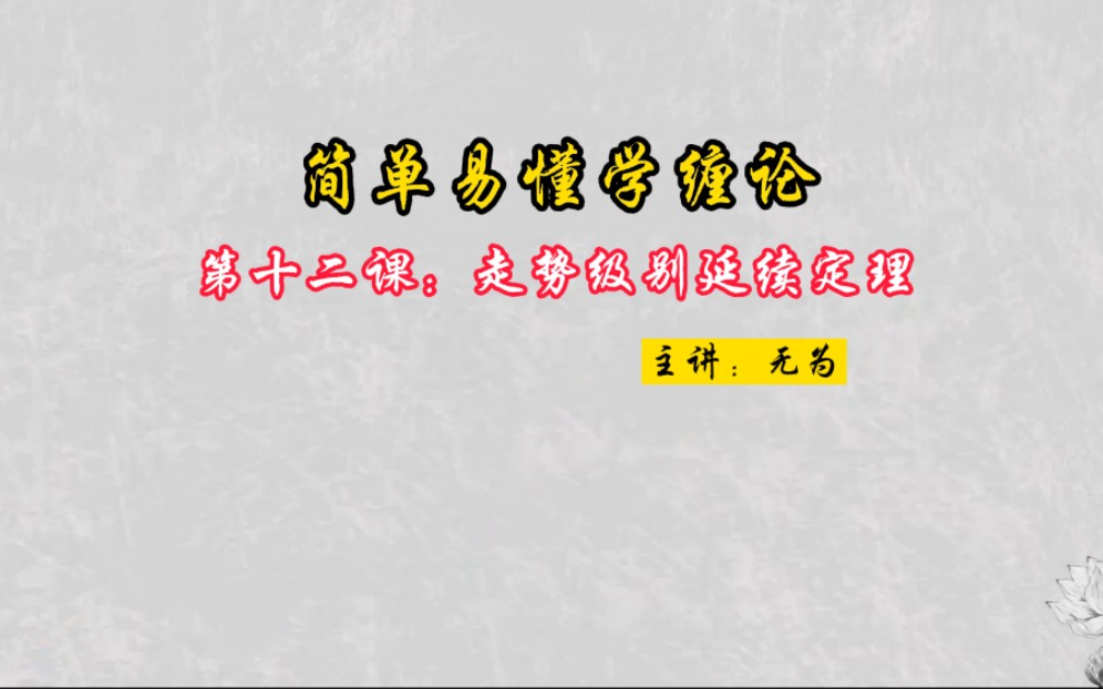 [图]缠论交易体系中走势级别延续定理的释义。