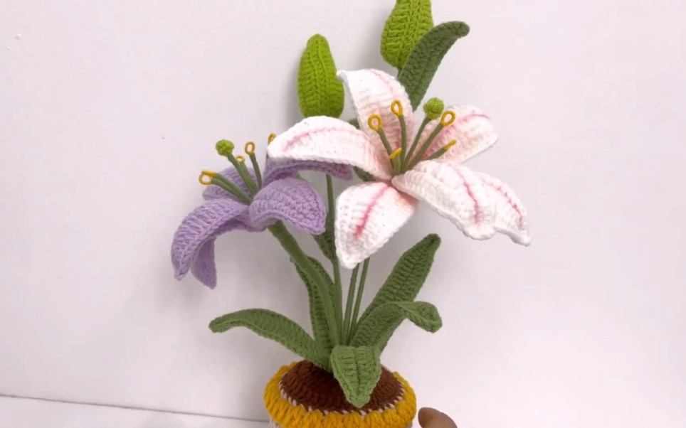 百合花钩织教程零基础百合花钩针教程手工毛线花束