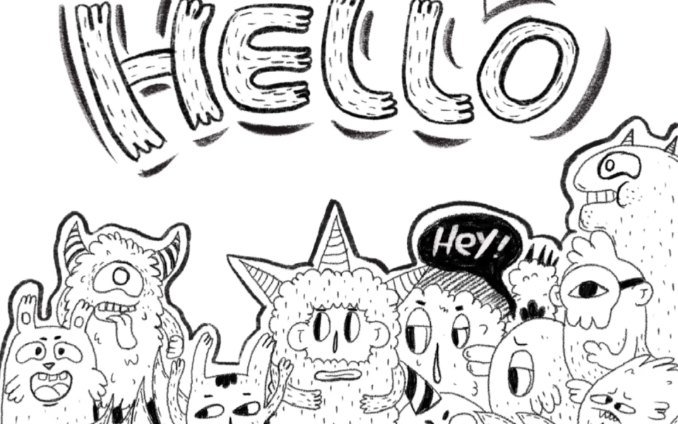 黑白涂鸦风格ipad壁纸教程