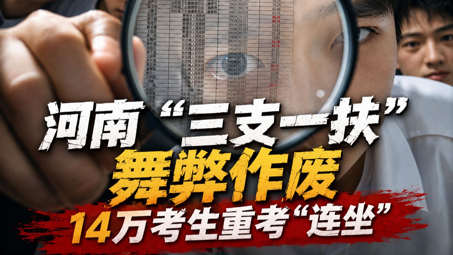 河南“三支一扶”考试舞弊作废，14万考生重考被"连坐"