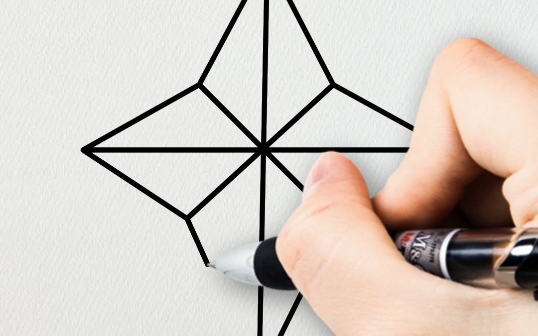 用十和x画立体四角星