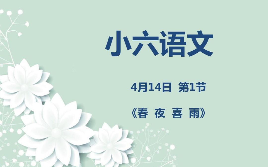 小六语文0414第一节 《春夜喜雨》哔哩哔哩bilibili