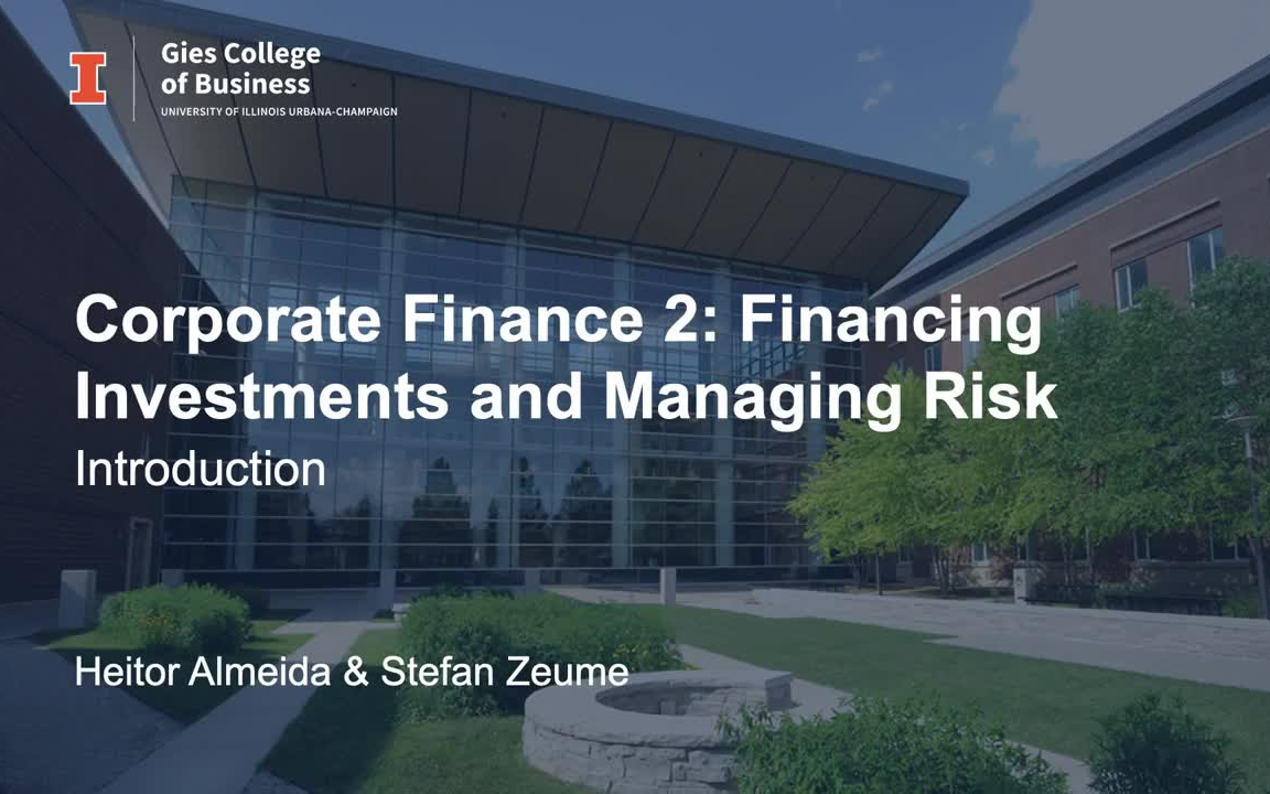 [图]Coursera - 企业金融 II Financing Investments and Managing Risk 2023-1