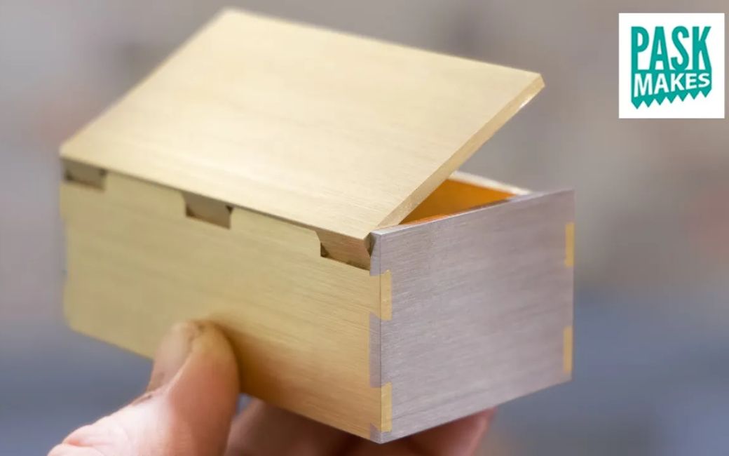 【DIY】带有燕尾榫和隐藏式铰链的酷小黄铜盒Cool Little Brass Box【Pask Makes】【搬运】哔哩哔哩bilibili