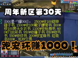 Download Video: 周年新区渡劫天机城第30天，卡109跑宠环赚了1000！