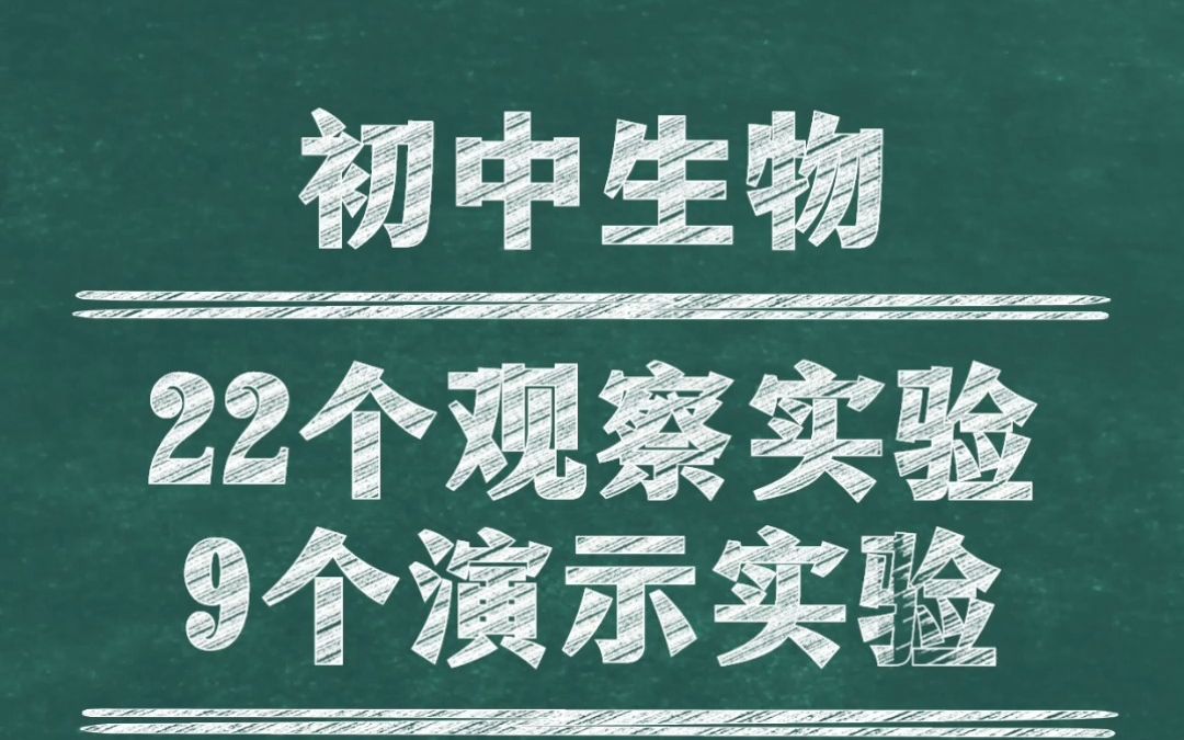 【初中生物】22个观察实验+9个演示实验哔哩哔哩bilibili