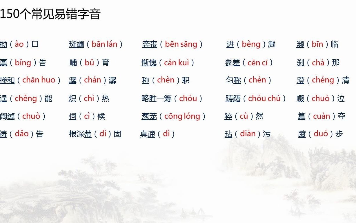 [图]150个常见易错字音，这些字都认识，但是一张嘴就读错，你有没有？