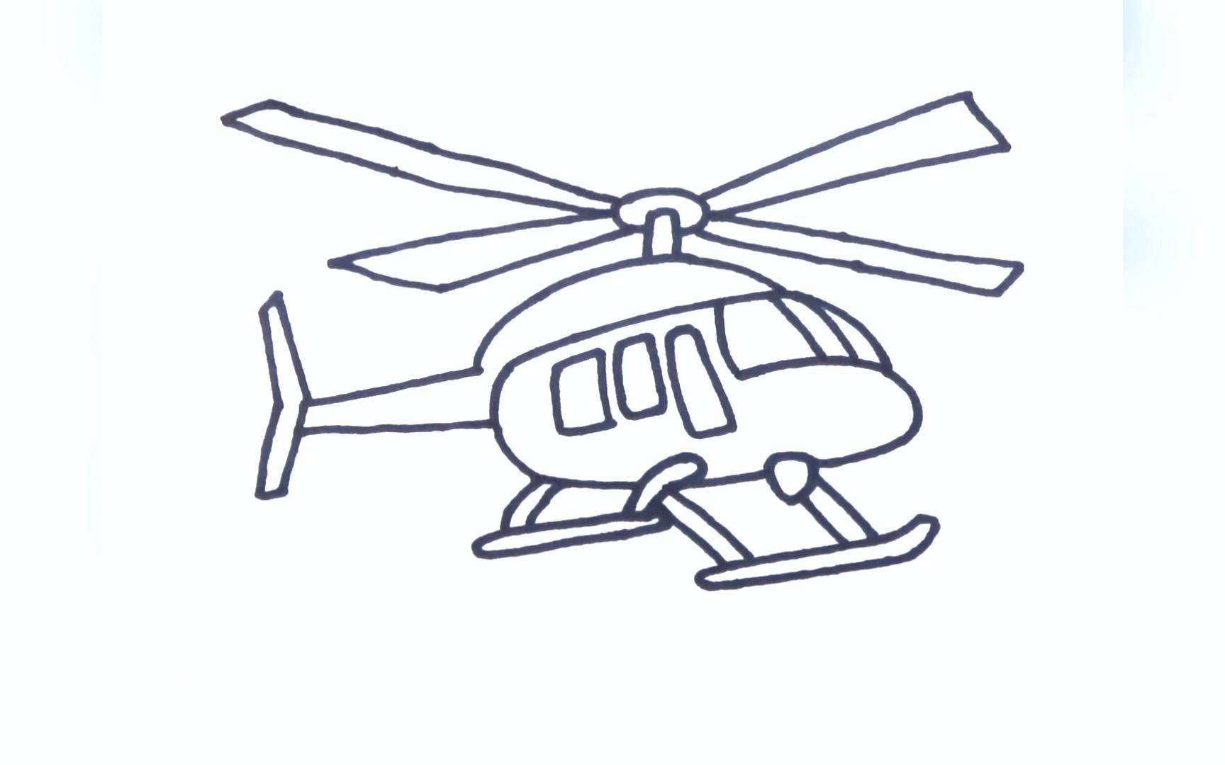 直升飞机 画画图片