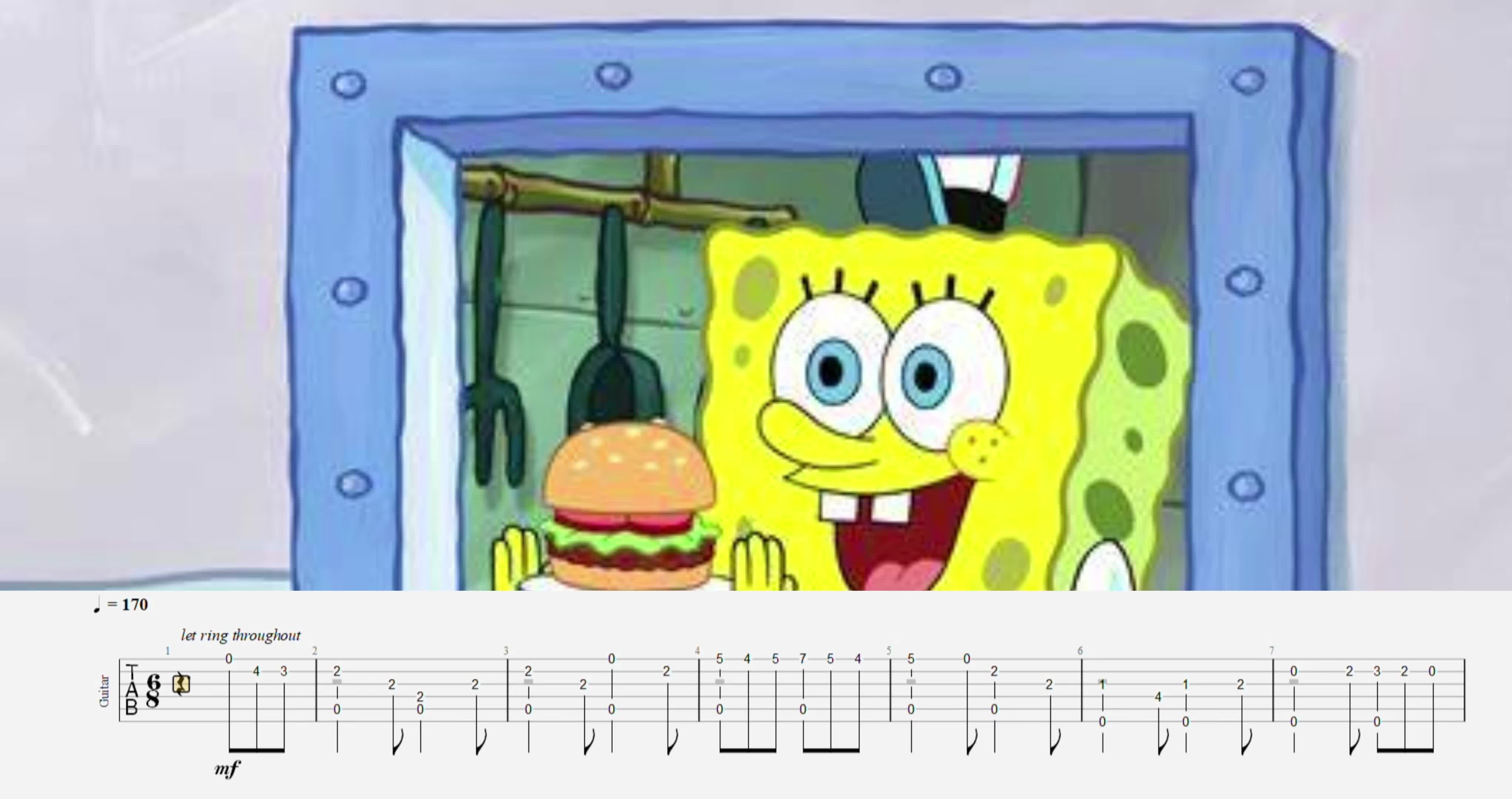 [图]【指弹谱】海绵宝宝插曲The Krusty Krab Theme Song蟹堡王主题曲The Rake Hornpipe