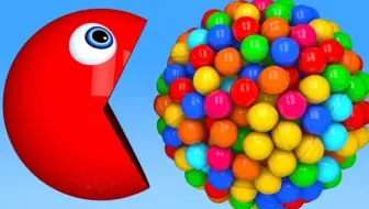 儿童益智早教动画，吃豆人与彩虹棒棒糖 学习颜色 PACMAN 幼儿英语启蒙