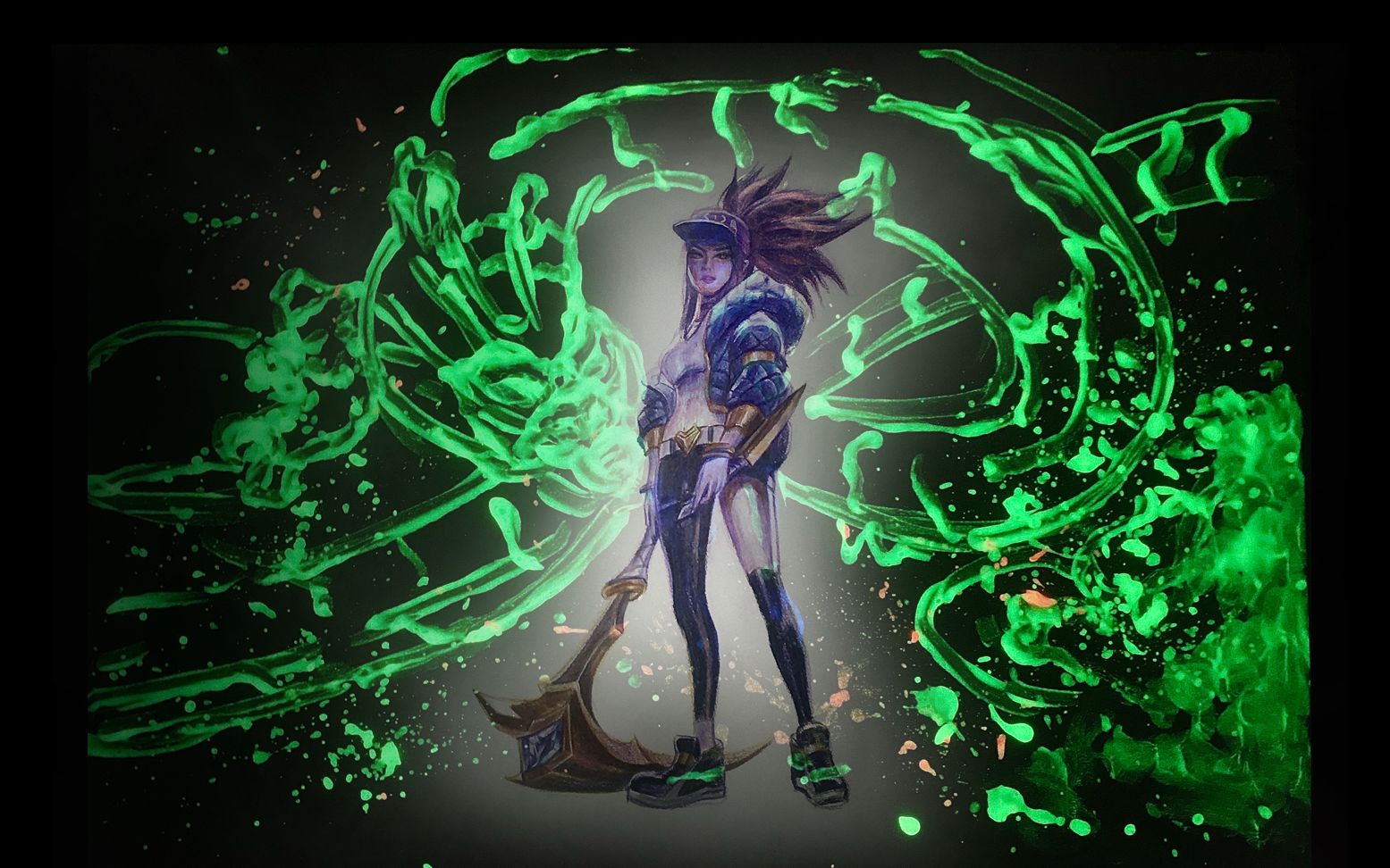 【有芽酱】英雄联盟 kda 阿卡丽 彩铅手绘