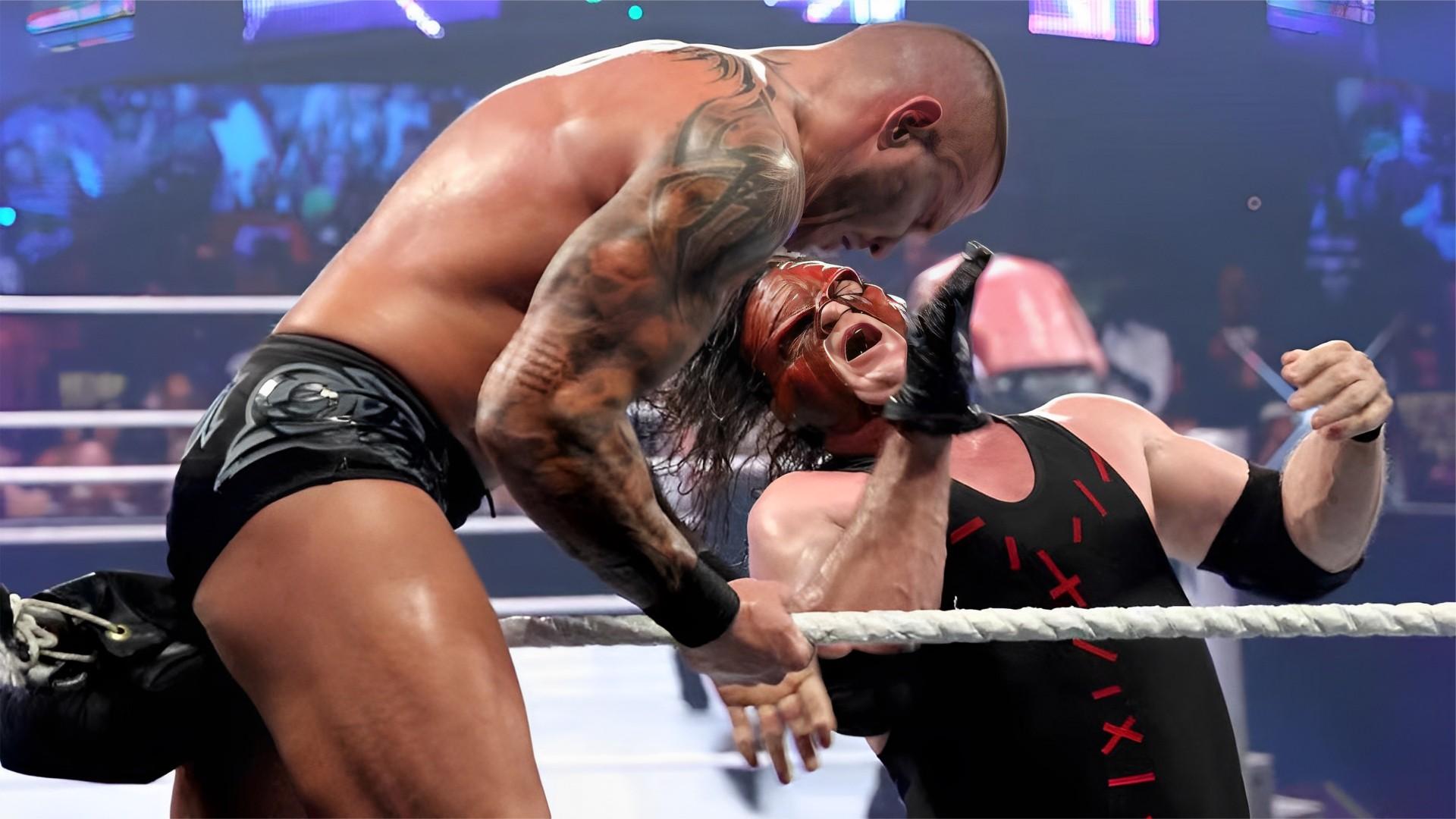 兰迪奥顿对抗绝不小队凯恩,丹尼尔在台下帮倒忙