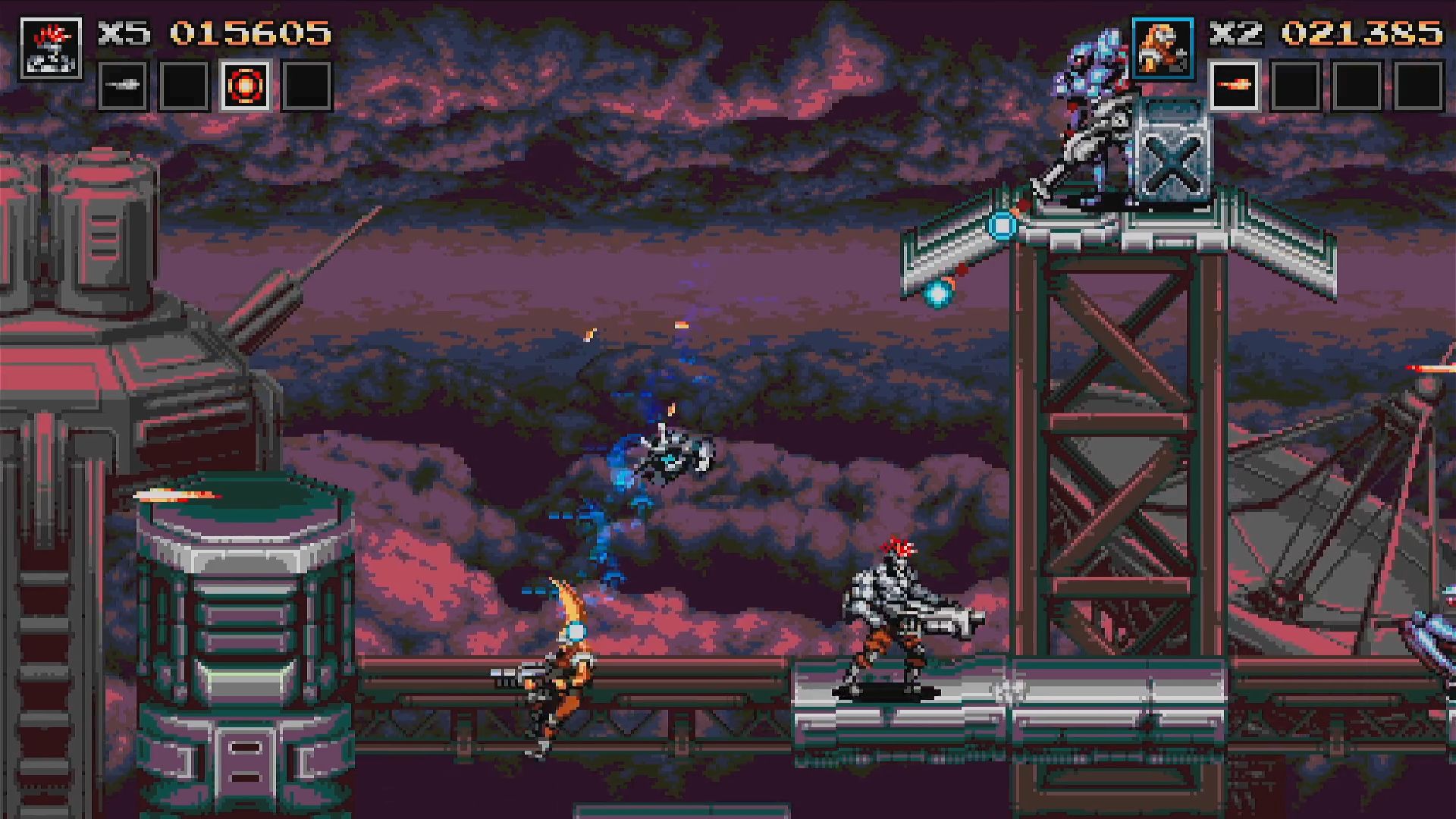 [图]儿子本地双人合作《炽热合金》Blazing Chrome 怀旧向，高难度魂斗罗 横版动作射击游戏