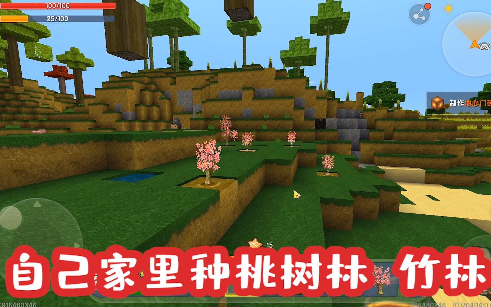 迷你世界:桃树林种在自己家里 长起来一定很漂亮