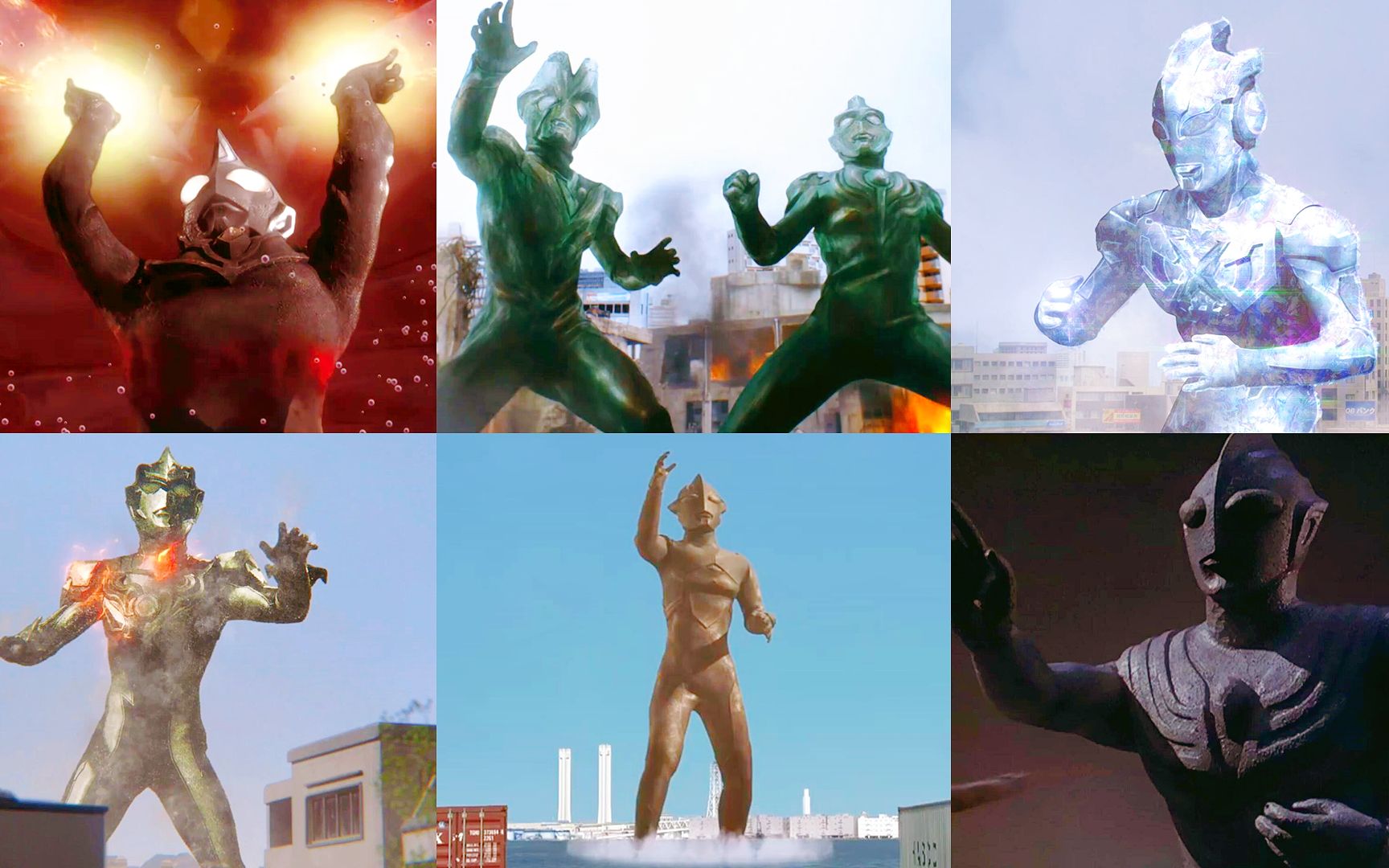 奥特曼为了保护人类变成石像,戴拿被芝顿石化,迪迦穿心而死