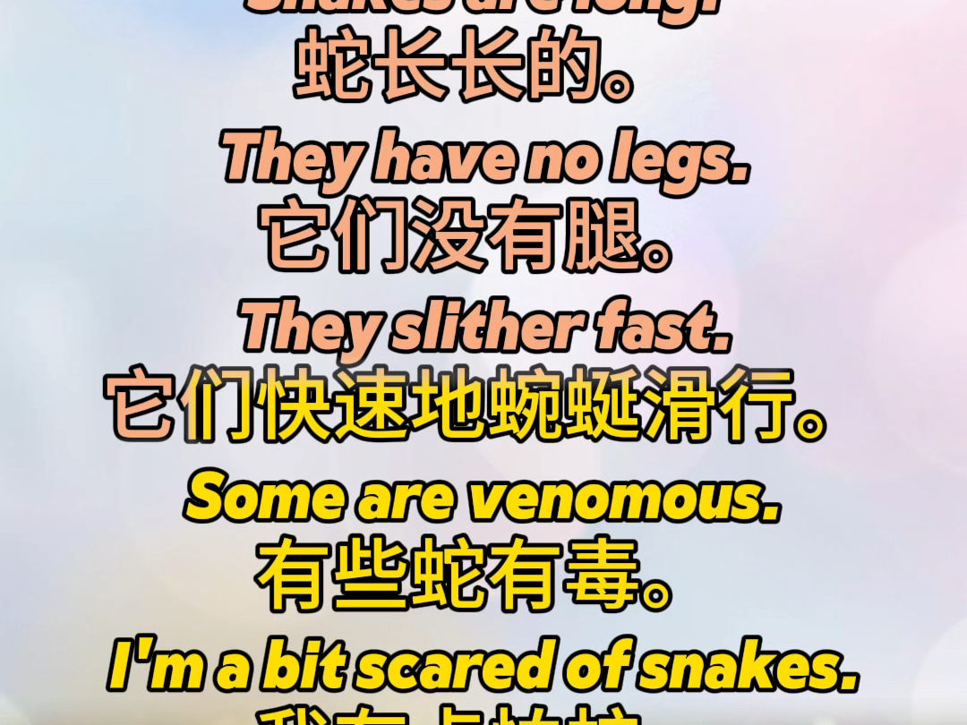 关于蛇的英语