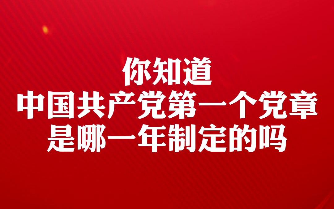 第9集 中国共产党第一个党章是哪一年制定的?哔哩哔哩bilibili