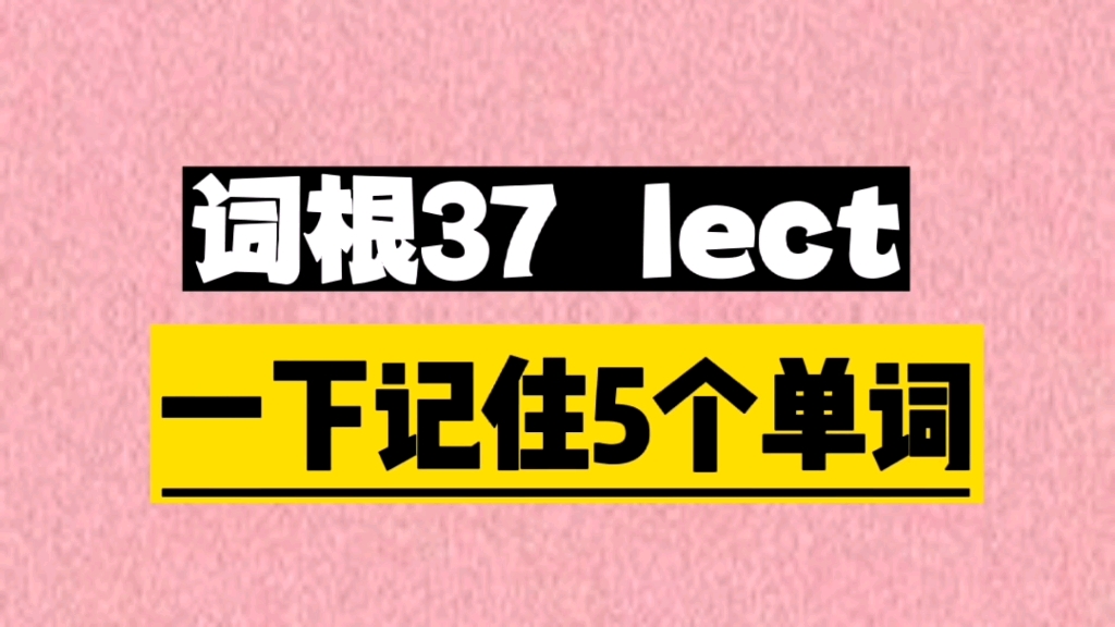 一个词根lect, 秒记5个单词哔哩哔哩bilibili