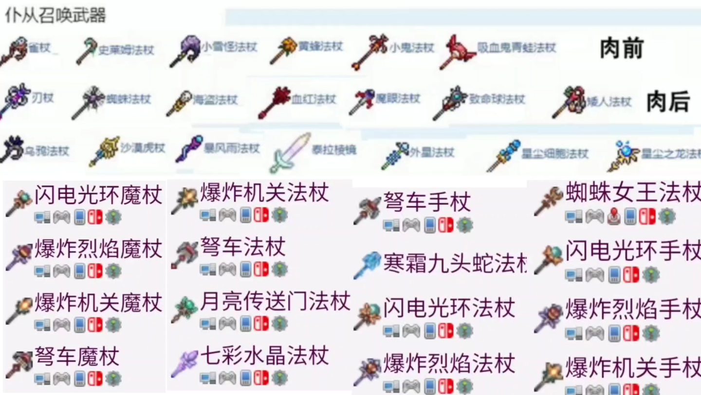 泰拉瑞亚14全召唤师武器介绍