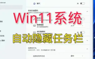 Download Video: Win11系统自动隐藏任务栏