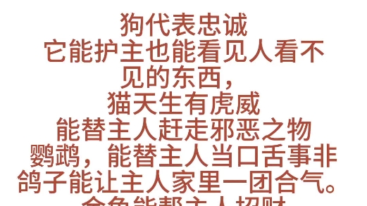 家里宠物在传统文化中代表的含义(仅供娱乐,杜绝封建迷信)哔哩哔哩bilibili