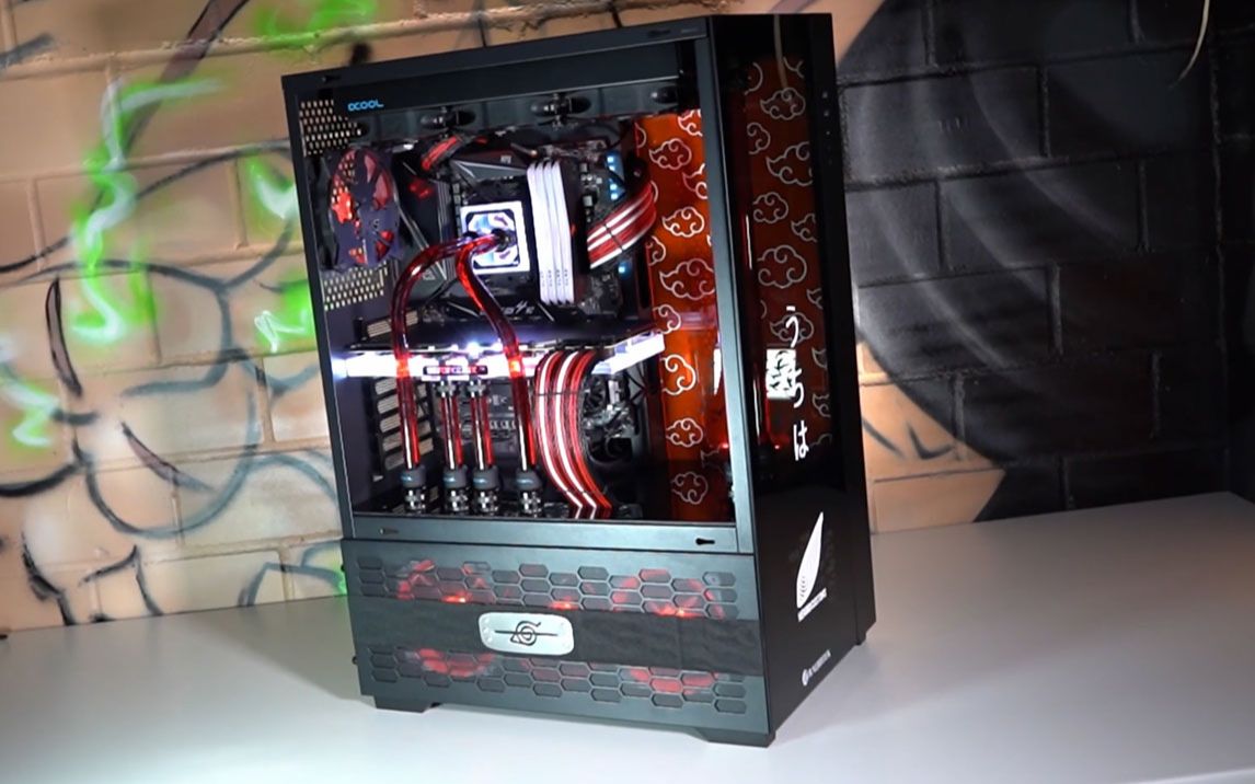 【 Herokii Customs】5950X & RTX3080 写轮眼主题分体水冷主机 | 装机 | 微星哔哩哔哩bilibili