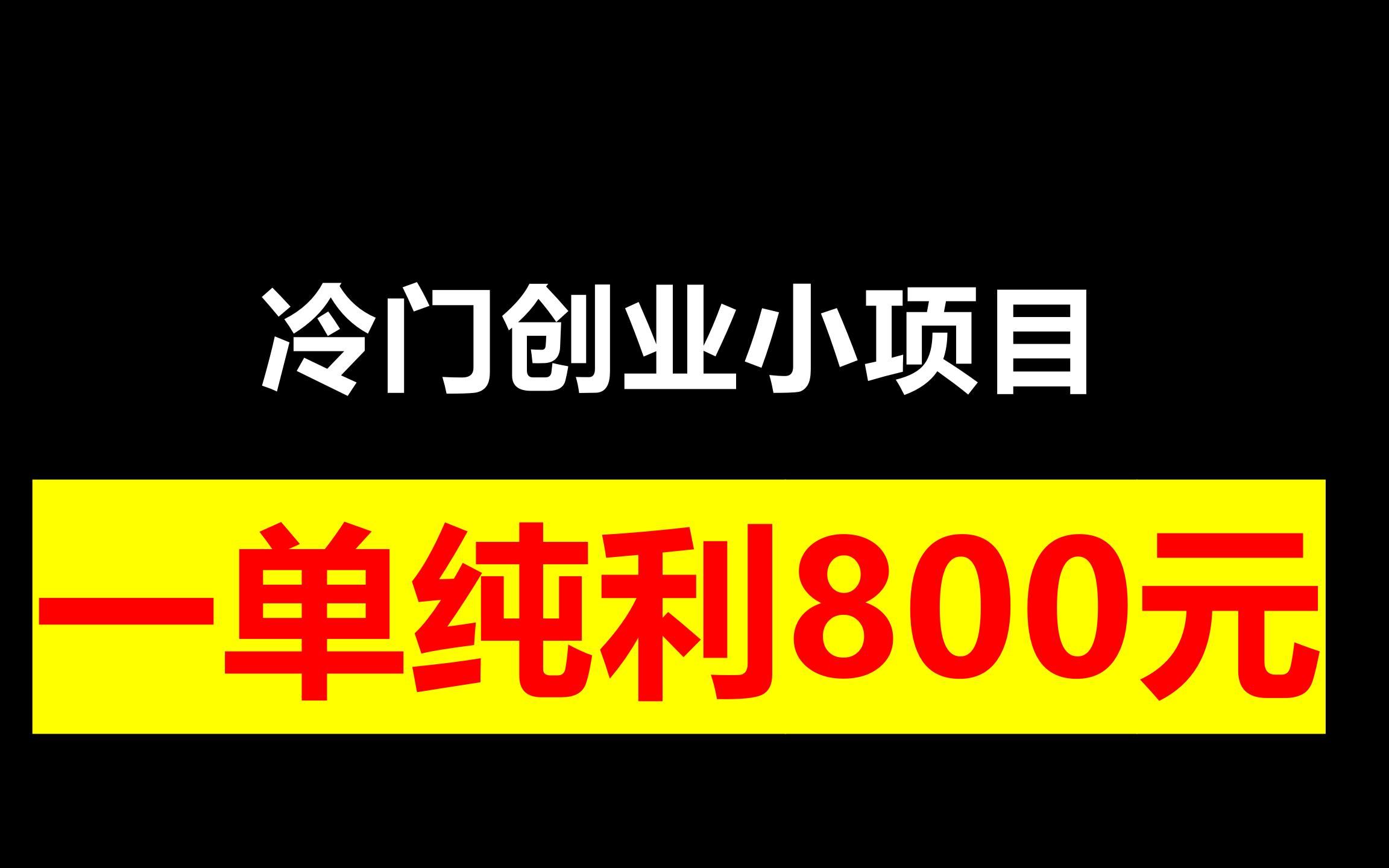 冷门创业小项目,一单纯利800元,又简单又赚钱哔哩哔哩bilibili