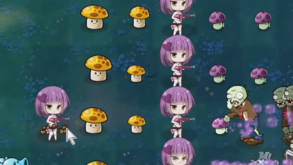 【植物娘大战僵尸】关卡试用大喷菇