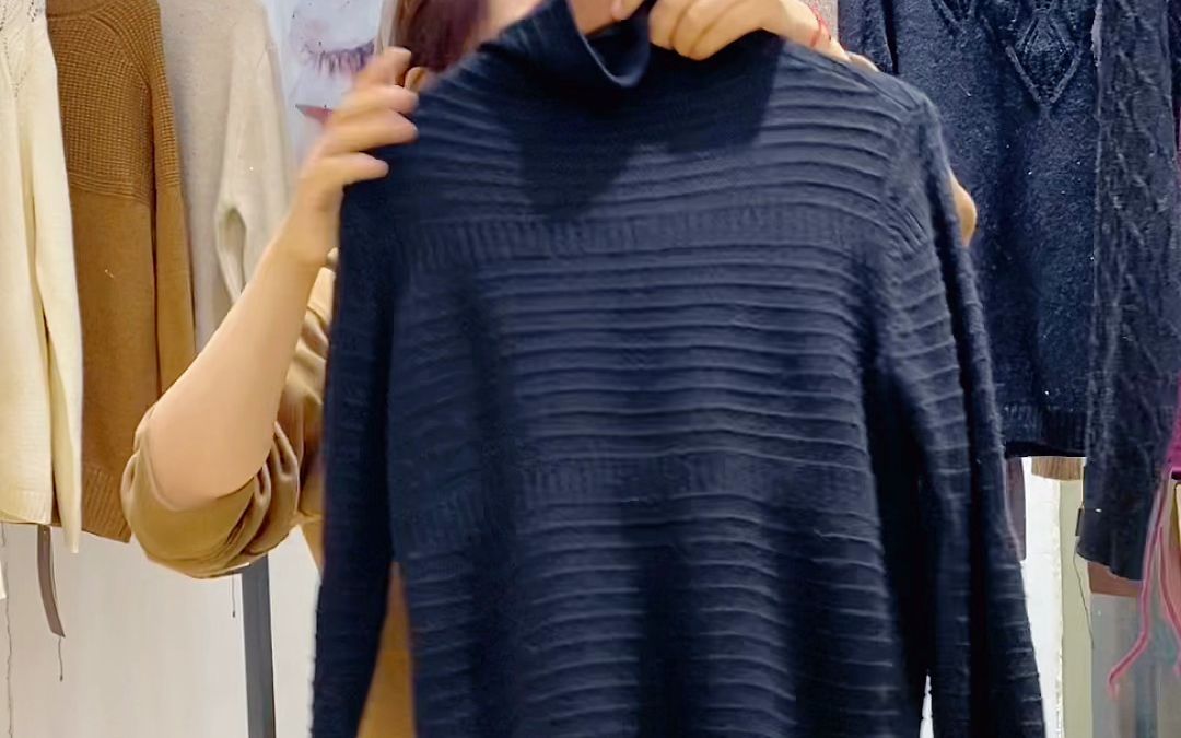 miss宝姿高领毛衣打底毛衫库存折扣女装尾货