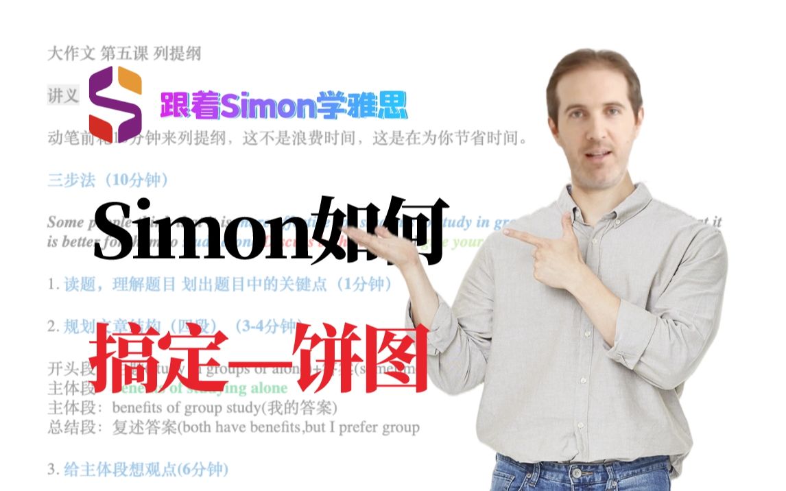 [图]【雅思Simon正版课】中文字幕版！ 跟着Simon学雅思写作｜小作文饼图