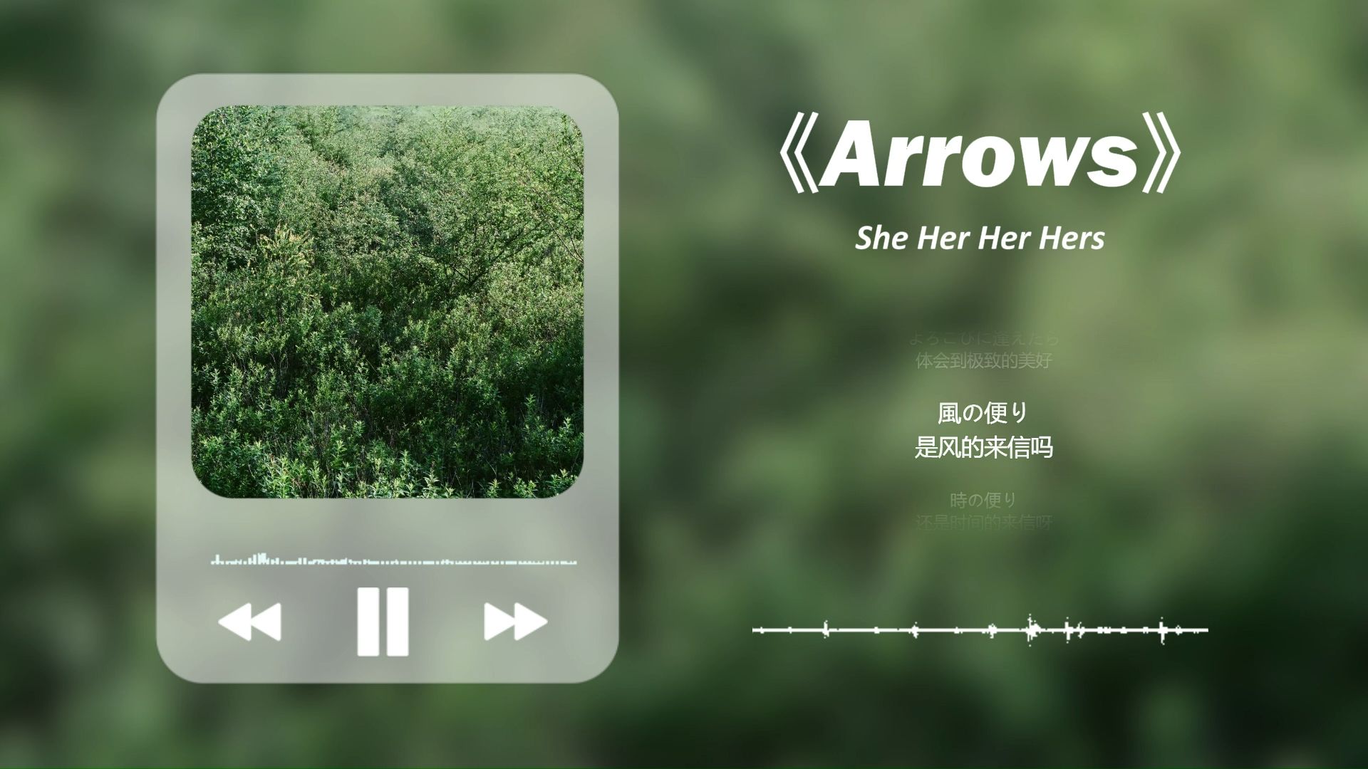 日推歌单 | “想和你一起感受未来的气息 ” |《Arrows》| 歌手:She Her Her Hers哔哩哔哩bilibili