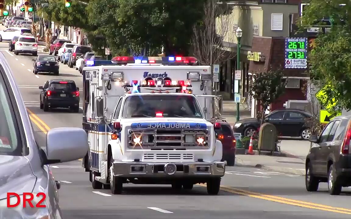 美国警车救护车消防车出警集锦720p60fps