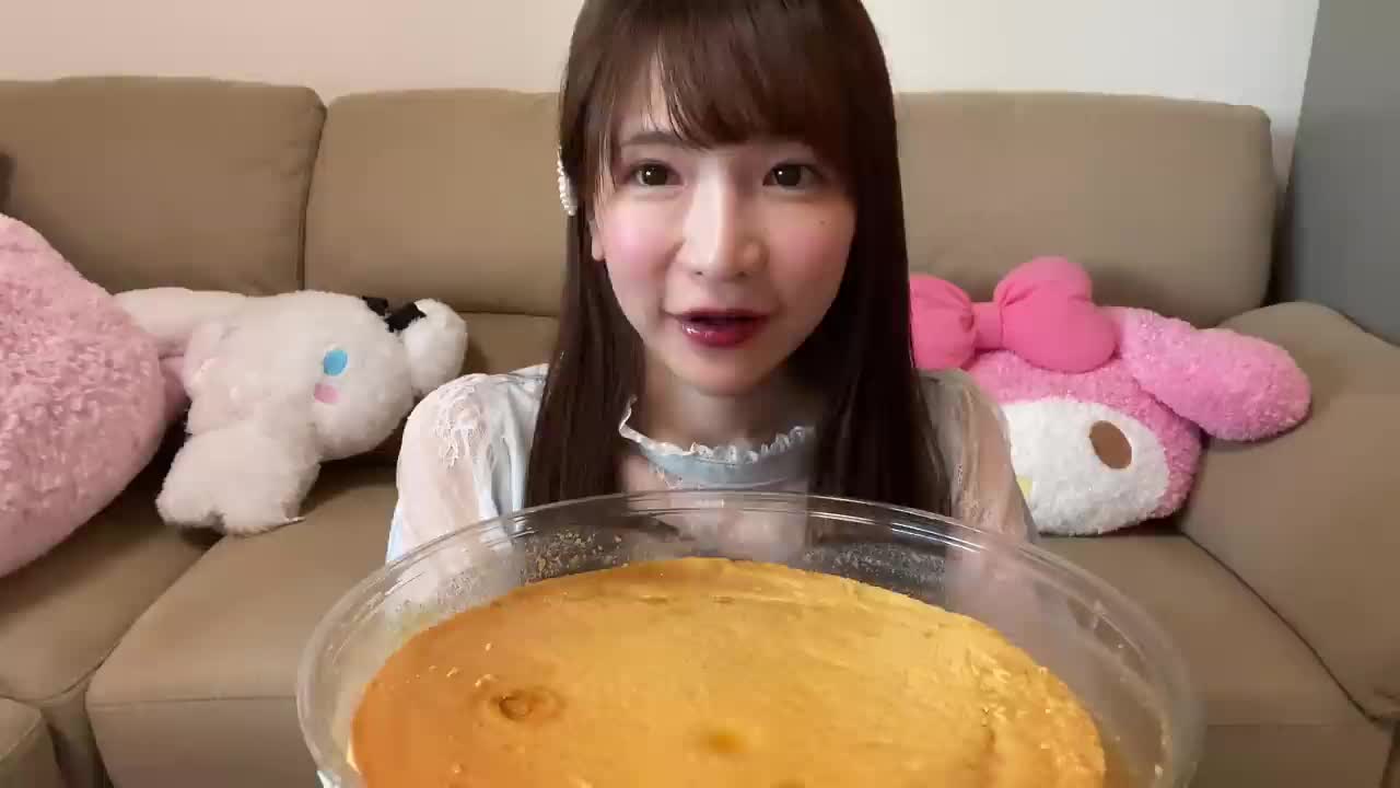 【大胃王】高卡路里巨大甜品【萌梓】【大胃王】浓厚的奶油培根意大利