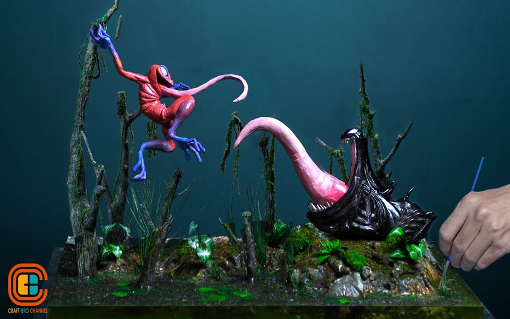 【树脂艺术】漫威宇宙中的青蛙世界,蜘蛛蛙对毒液蛙