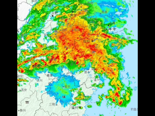 —2025年4月上旬华东大范围强对流雷达图
