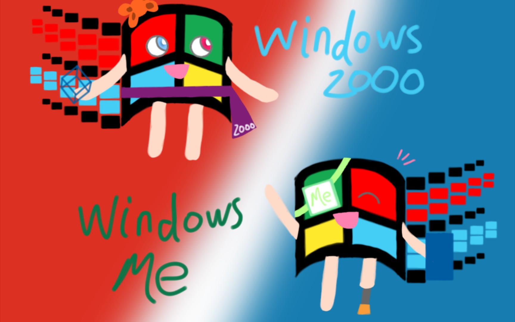 【指绘/windows】画画win2000和winme(画风奇葩警告)