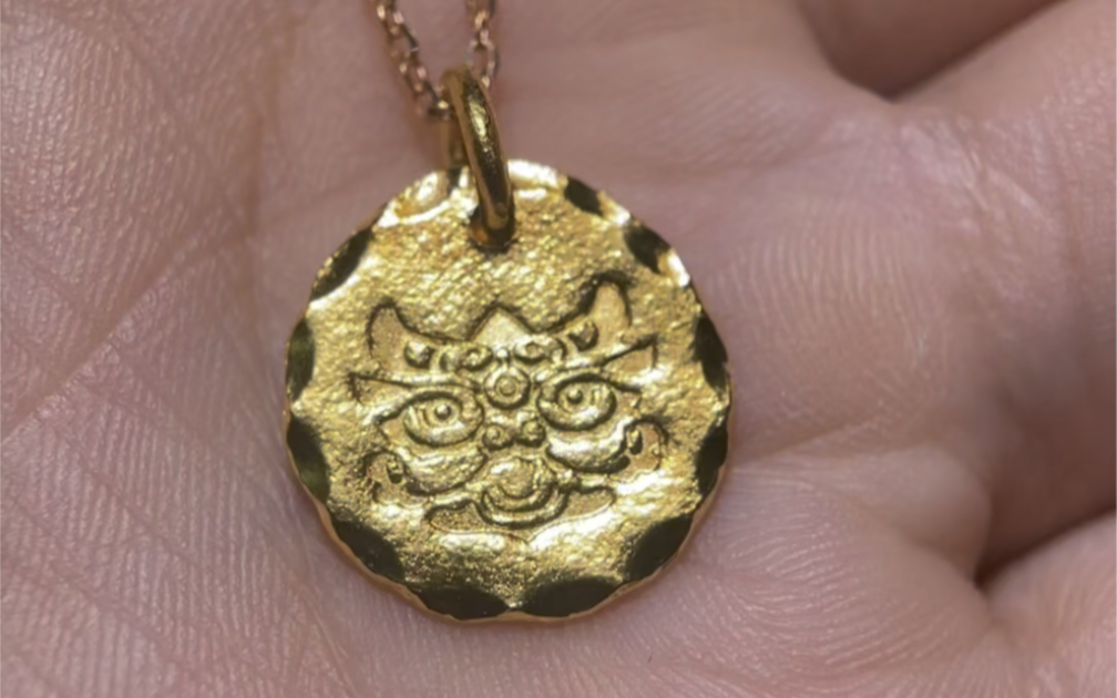 醒狮金饼小吊坠