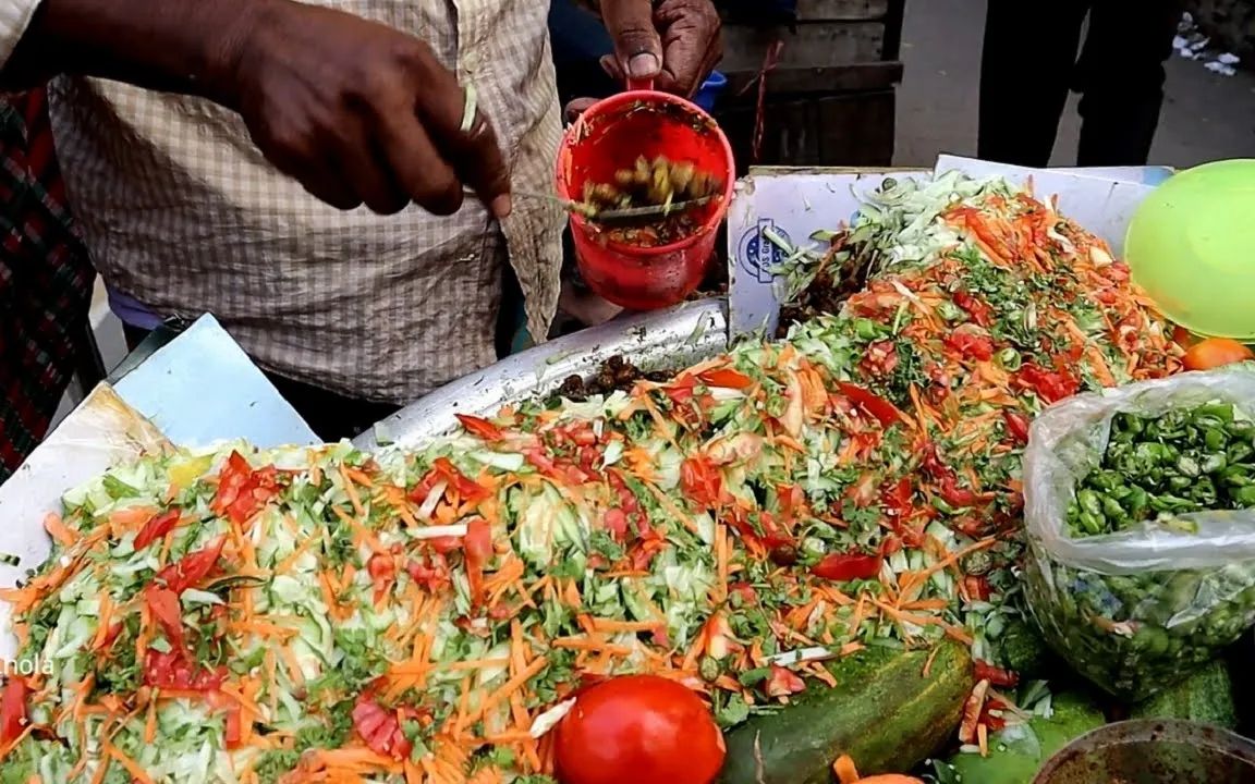 【孟加拉美食】街边凉拌小吃