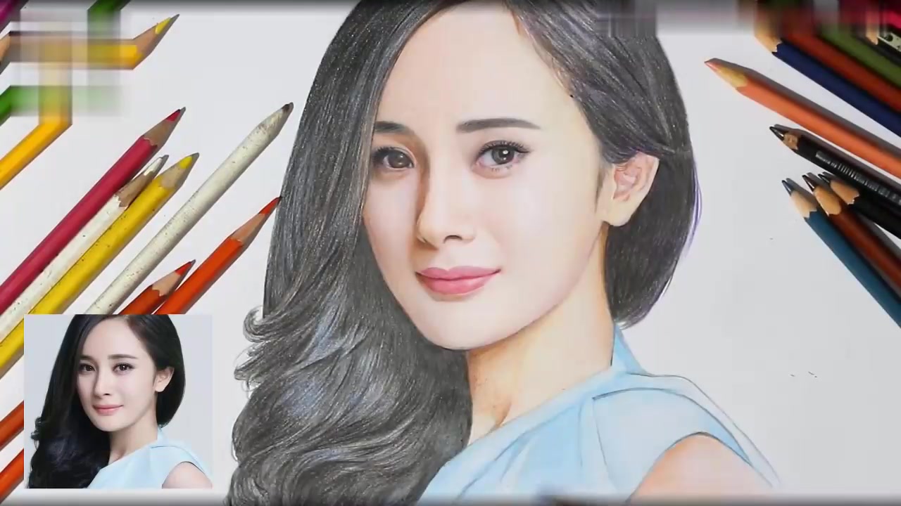 人气女演员杨幂-手绘,大幂幂太漂亮了