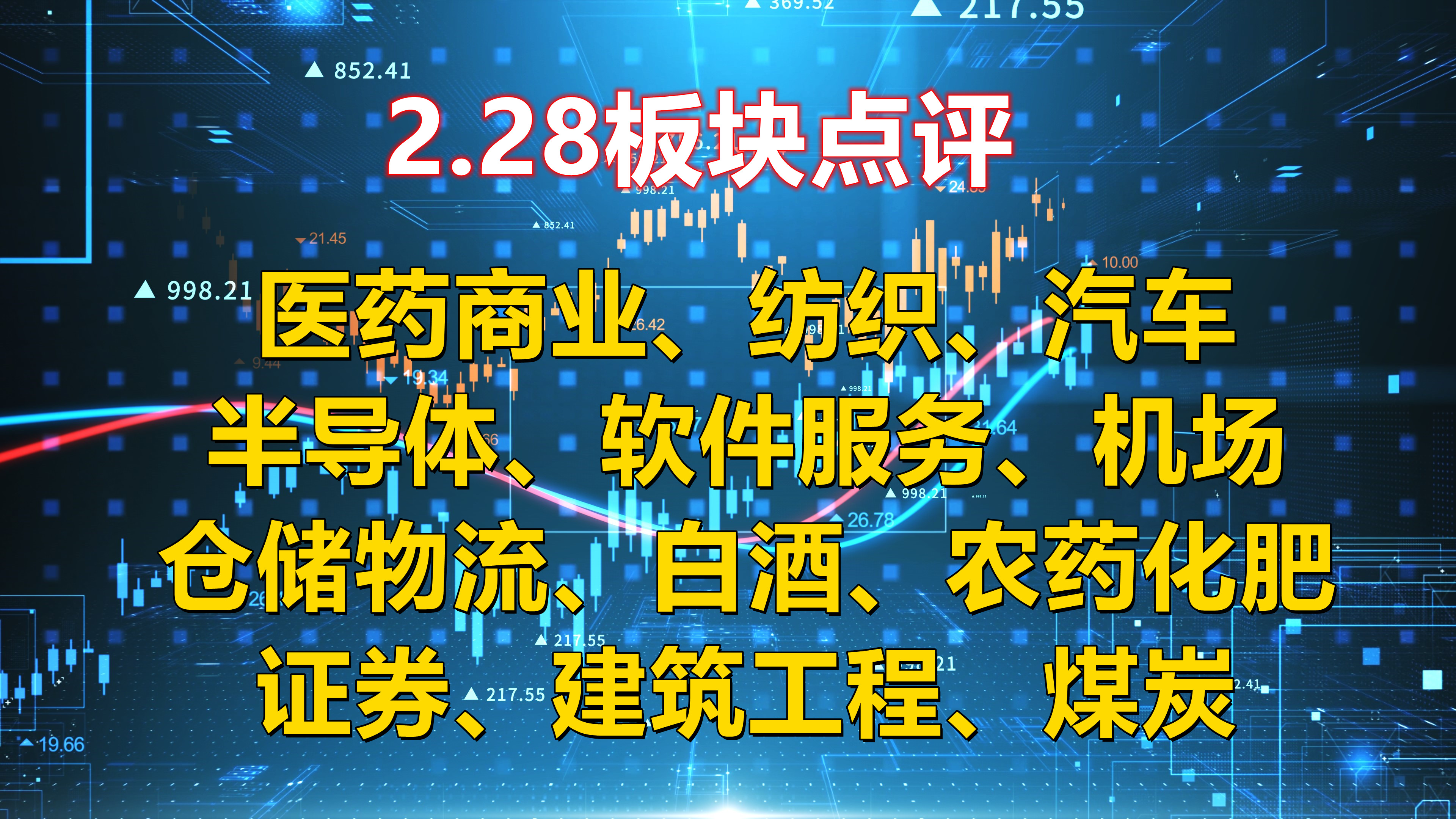 2.28板块点评,医药商业、纺织、汽车、证券、软件服务、仓储物流哔哩哔哩bilibili