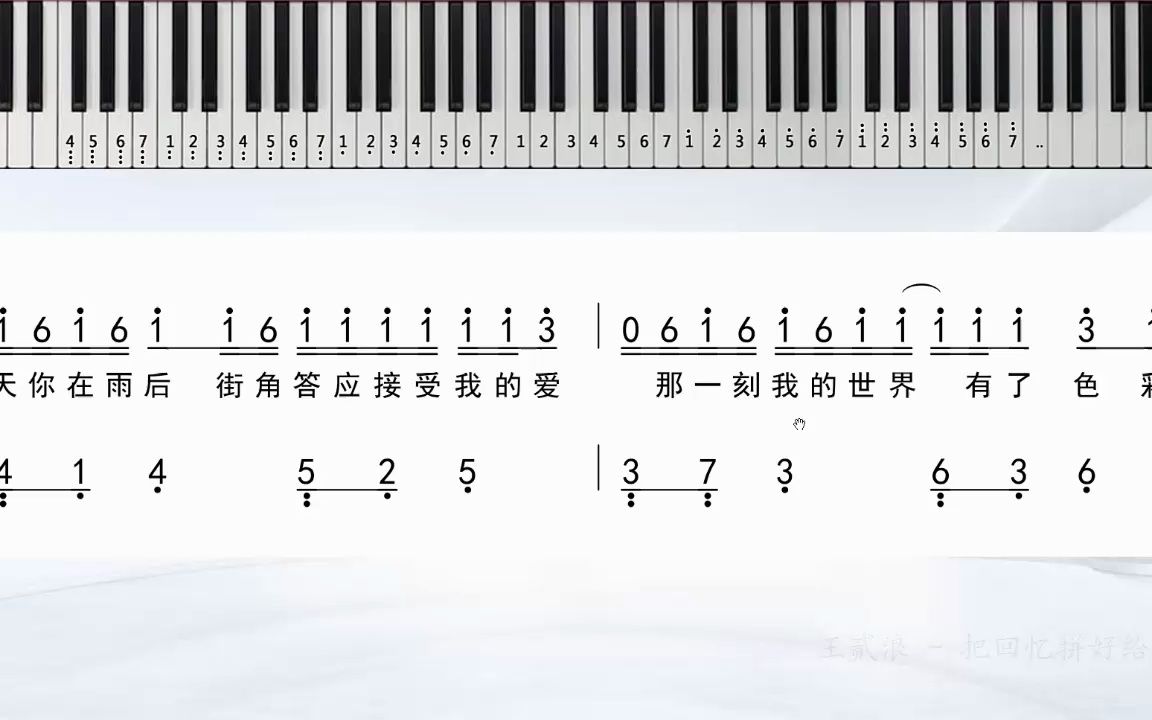 [图]王贰浪 把回忆拼好给你钢琴简易简谱独奏