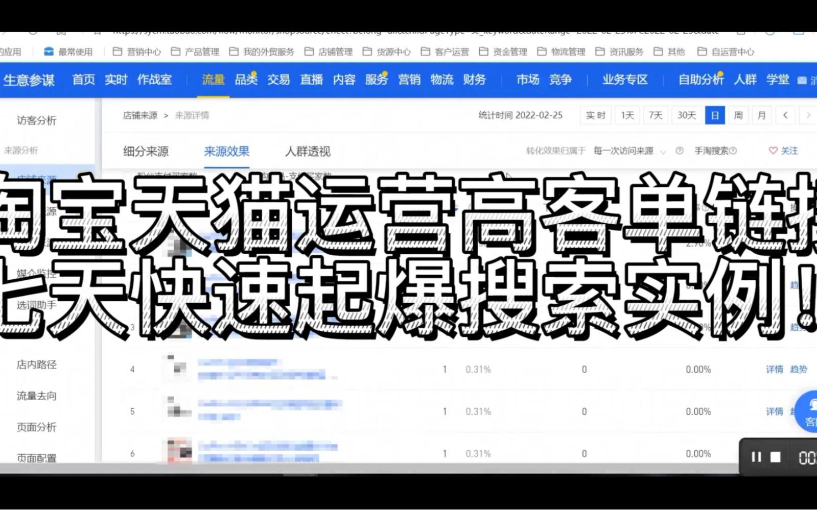 淘宝天猫运营高客单链接七天快速起爆搜索实例哔哩哔哩bilibili